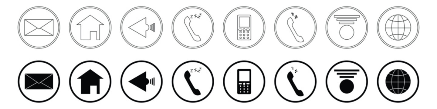 Collection of web icons.icon set.Vector icon set of websites.icons hp,signal, For computers and mobile devices minimalist with transparent background.