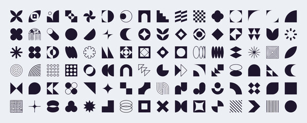 Fototapeta premium Minimalist Geometric Shapes Collection for Modern Graphic Design