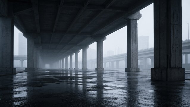 Empty Space Under Elevated Highway