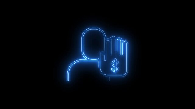neon, glowing, finance, money, dollar, stop, refusal, payment, prohibition, business, economy, sign, symbol, hand, gesture, person, human, concept, financial, debt, bankruptcy, restriction, limit, cur
