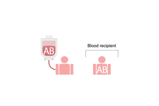 AB blood group, universal receiver blood group. Blood donation. Blood transfusion. . Vector illustration.