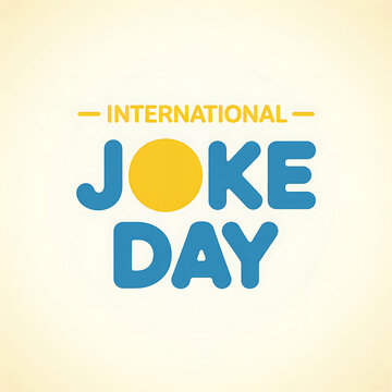 International joke day colorful illustration on light yellow background