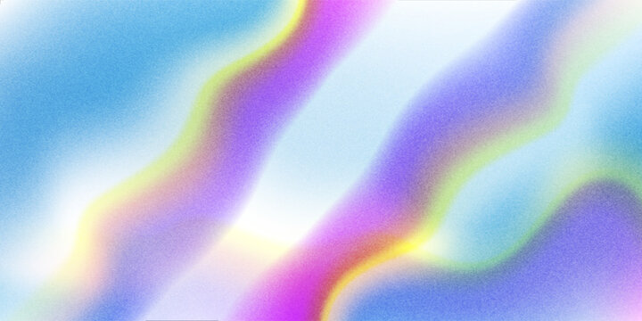 Magic wavy space. Cute cirrus clouds. Light blue, pink, yellow color vector banner. Pastel gradient unicorn sky pattern. Blurred light fuzz rainbow gradient background. Vector soft horizontal backdrop