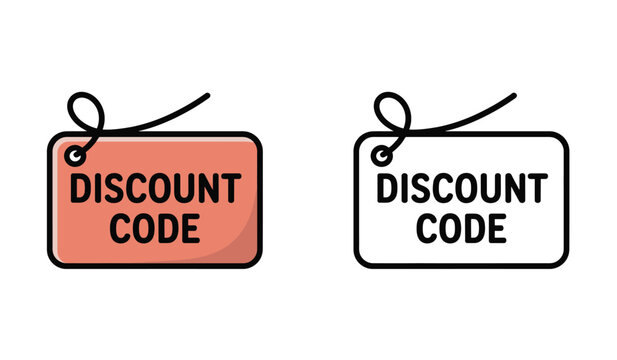 Discount code price tag symbol for shopping promotion and e commerce marketing.