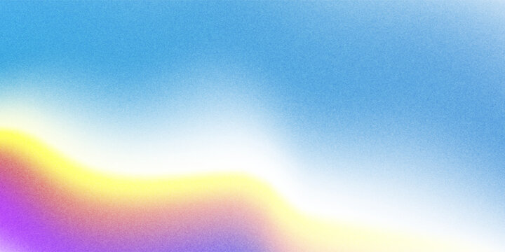 Magic wavy space. Cute cirrus clouds. Light blue, pink, yellow color vector banner. Pastel gradient unicorn sky pattern. Blurred light fuzz rainbow gradient background. Vector soft horizontal backdrop