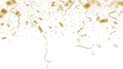 Shiny gold confetti falling down for celebration and party background Vector © ANOWARUL