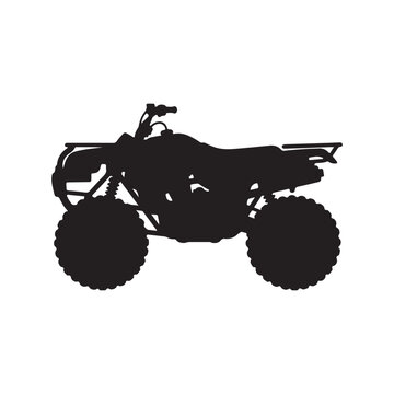 Black silhouette icon of an off-road four-wheel all-terrain vehicle with four wheeler