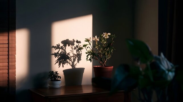A compelling ic scene utilizes subtle shadows and light to convey a tranquil and serene mood