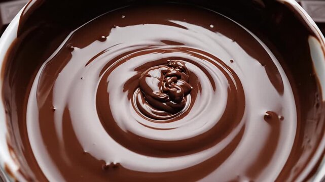 Melted chocolate in bowl surrounded by dark bars.