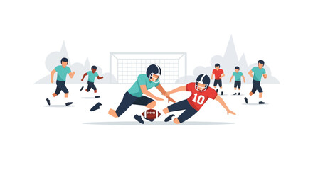 Obraz premium Two football players in action during a game.
