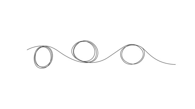 Animated self-drawing continuous line illustration of a perfect circle, created with a single flowing stroke. Minimalist monoline animation ideal for geometry, education, mathematics, design concepts,