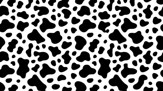 Black and white cow print pattern background texture