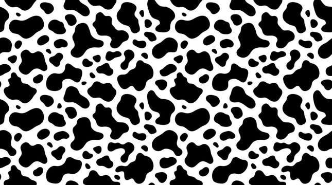 Black and white cow print pattern texture background