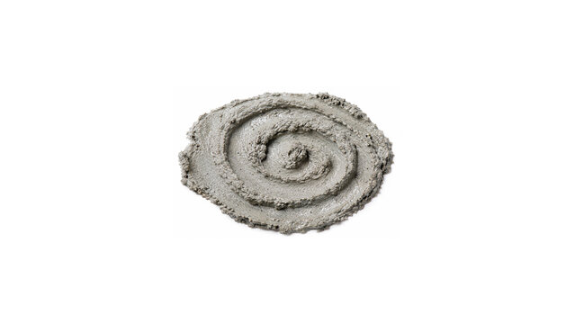 Grey Cosmetic Clay Mask Swirl Isolated on White Background