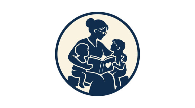 Empowering young minds through shared stories, a nurturing figure reads captivating tales to eager children, fostering literacy and imagination in a loving environment