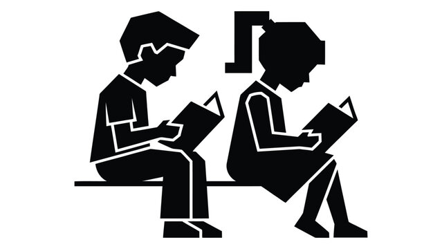 Children reading books together while sitting on a bench represent early education and the joy of learning in childhood.
