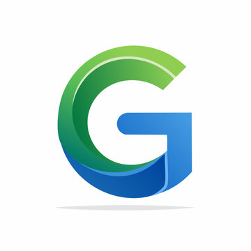 Stylized Letter G Logo with Green and Blue Gradient