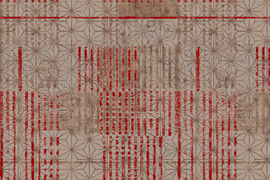 Geometry  Boho Style texture repeat creative modern pattern. Vintage grunge textured background distressed texture and effect Abstract Hand Ethnic Batik for runner carpet, rug,