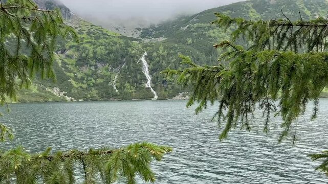 Panoramic view of Morskie Oko lake in Tatra National Park in Poland
