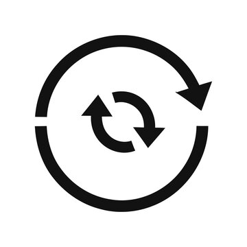 A simple, circular refresh or reload icon consisting of two arrows in a loop.