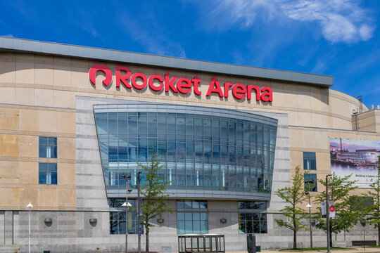 Rocket Arena home of the Cavaliers in downtown Cleveland Ohio USA