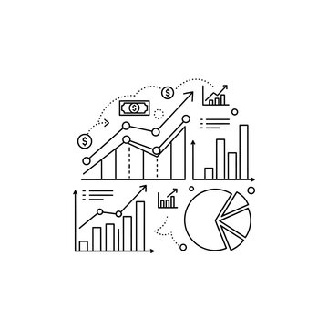Financial growth and data analysis illustration.
