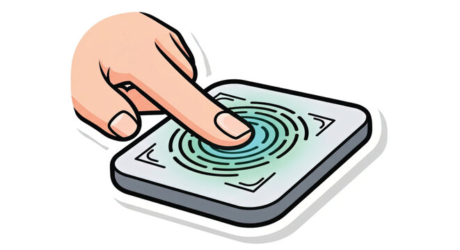 Hand pressing a touchpad button.
