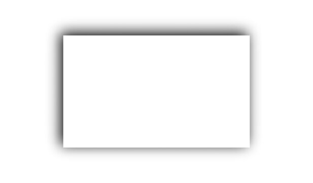 Minimalist rectangle shadow effect fading to transparent. Soft grey drop shadow for paper mockup design