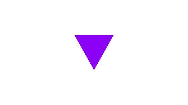 Color changing inverted triangle loop on white background. 4k seamless motion graphics video 25fps
