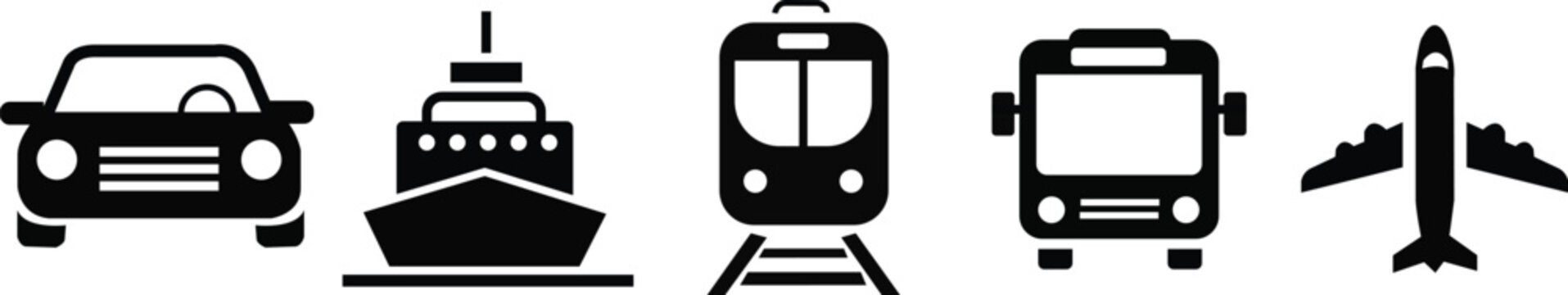 Transportation icons set vector illustration