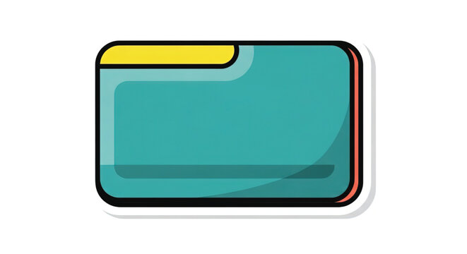 Teal colored rectangle with yellow.