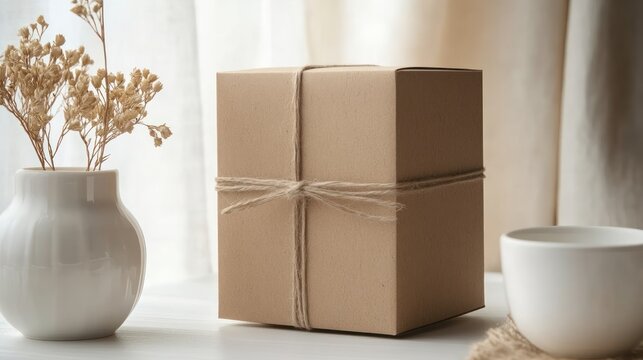 Minimalist Gift Box Scene: A Simple and Elegant Presentation