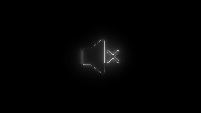 Video Call Disabled Icon Neon Glowing Animation 