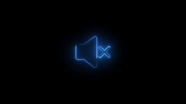Video Call Disabled Icon Neon Glowing Animation 