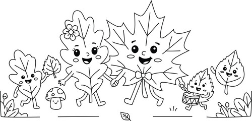 Fototapeta premium Autumn Coloring Page