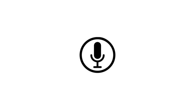 Audio Recording Icon Loop Animation, Digital Audio Recorder Symbol