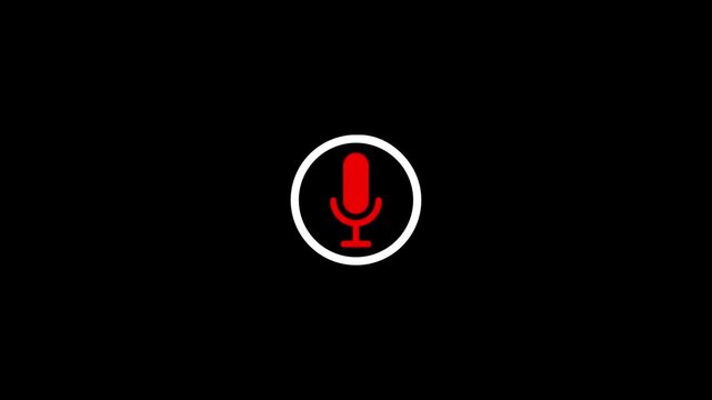 Audio Recording Icon Loop Animation, Digital Audio Recorder Symbol