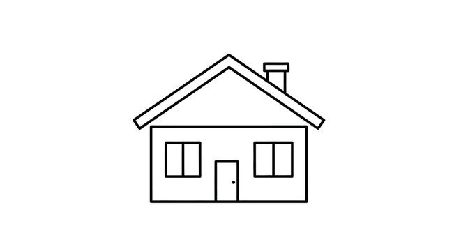 Simple line drawing of a house.
