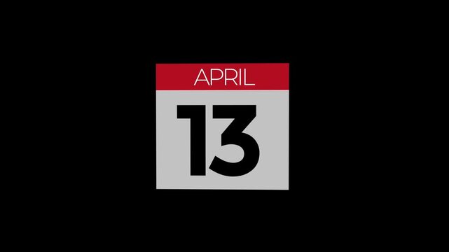 3D April calendar moving, Calendar of April month moving, all date of months