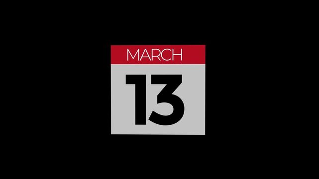 3D March calendar moving, Calendar of March month moving, all date of months
