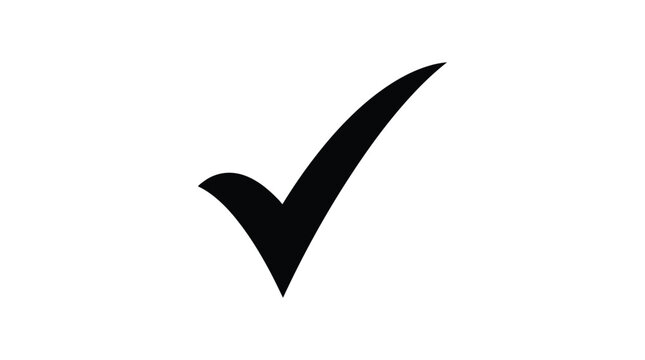 Check mark silhouette against a white background silhouette