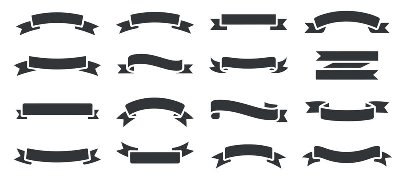 Ribbon shaped Silhouettes A Collection Of Black Vector Banners