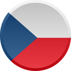 Fototapeta premium Transparent Czech Republic Round DISC Flag Icon with 3D Look