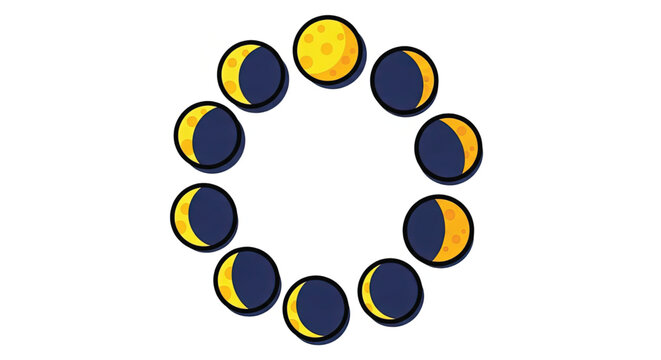 Phases of the Moon Cycle.