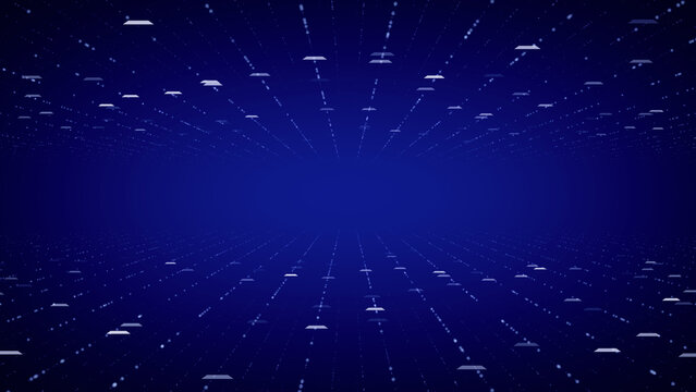 abstract blue background with grid lines and particles , futuristic ai technology and science social media background