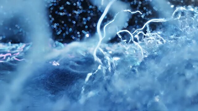 A glowing wave surges with electric energy under a starlit sky.