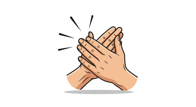Illustrated hands clapping in celebration gesture.