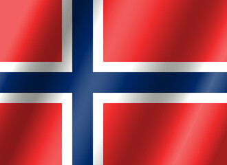 Fototapeta premium Official national flag of Norway.Vector.3D illustration.Highly detailed flag of Norway,with official proportions and color.