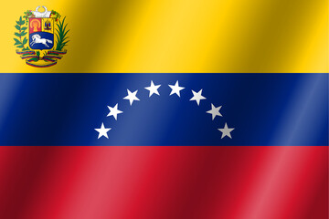 Obraz premium Official National Flag of Venezuela with Coat of Arms.Vector.