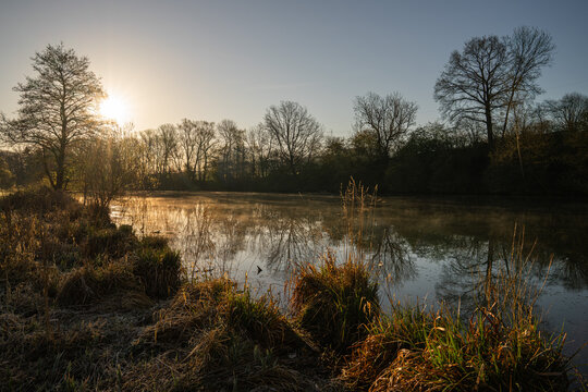 Ruhr river close to Froendenberg, North Rhine Westphalia, Germany